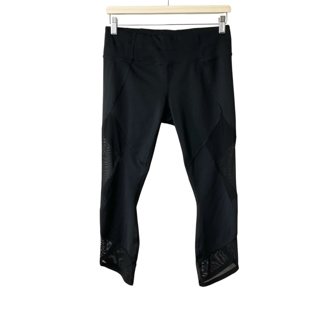 Athleta Black Chaturanga Mesh Tight Capri Size Medium